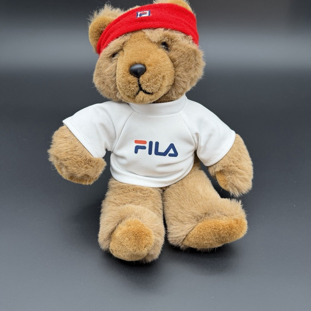 Vintage Rare 1983 Trudy Toys Teddy Bear w/ FILA Shirt & Headband Retro USA Made